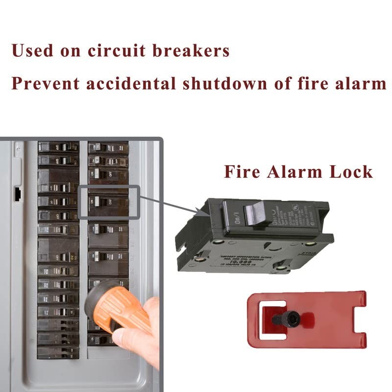 2 sets ELOCK-FA Fire Alarm Lock, E-Series Lockout Kit, Red1 RED