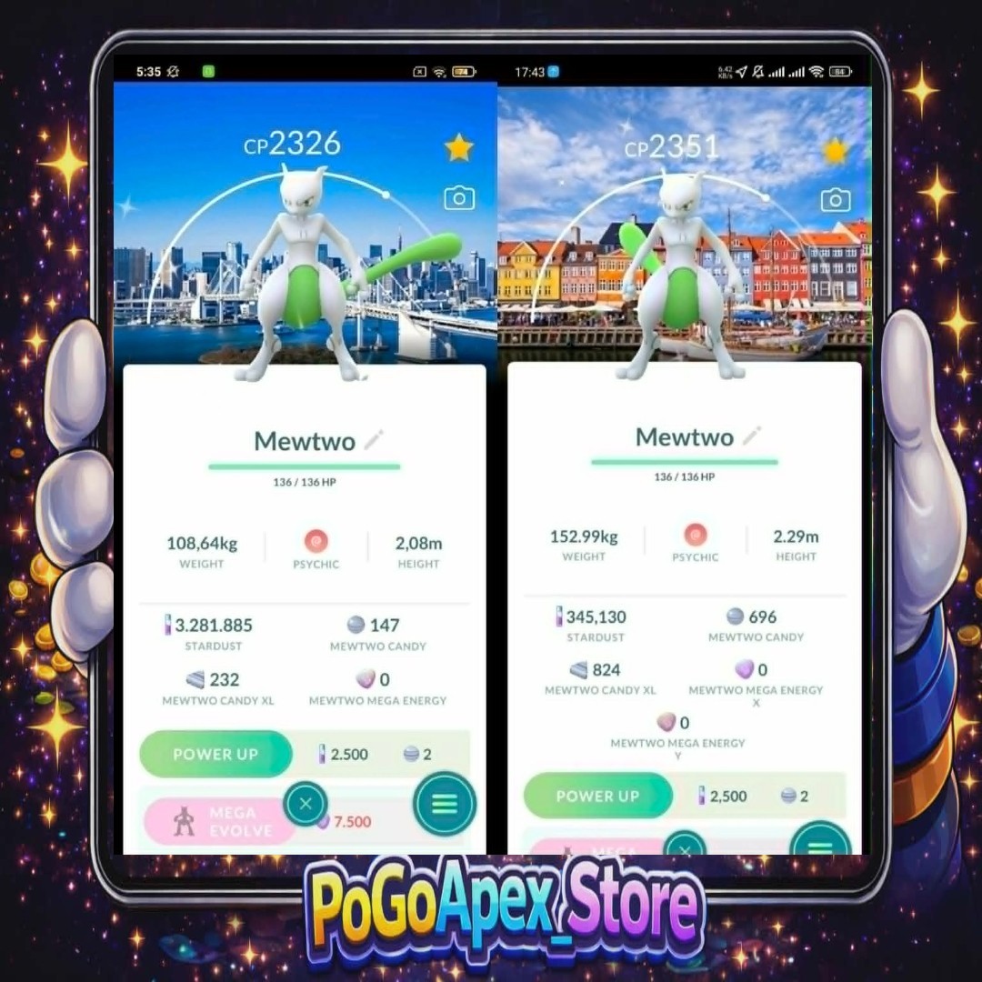 Shiny Mewtwo Tokyo Japan and Copenhagen Go Fest Backgroud  + 2 Lucky Trinket