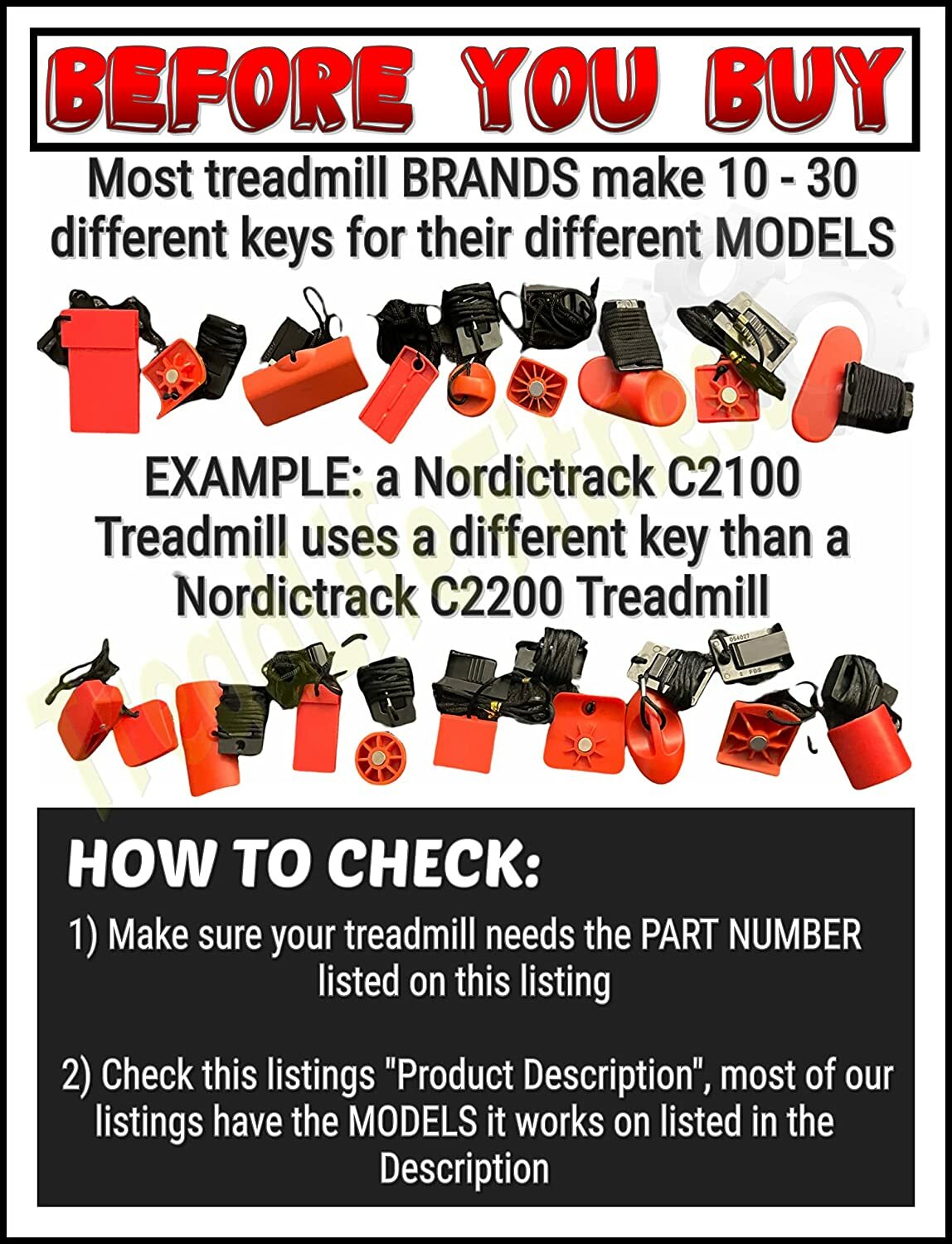 PART# 324872 | Treadmill Key | Safety Magnet Stop Switch | Proform Nordictrack