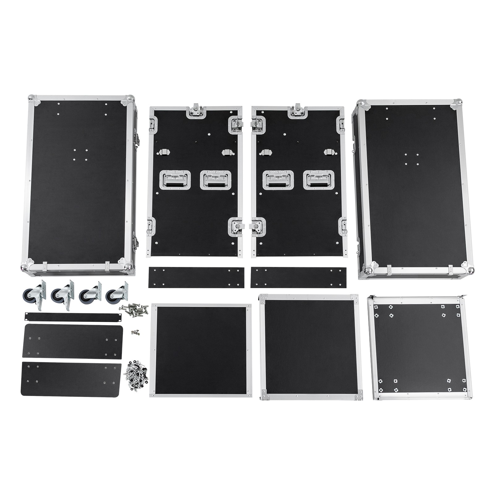14U PA DJ Rack DJ Cabinet with 2 Table Tops Network Pro Stereo Rack with 4 Wheel