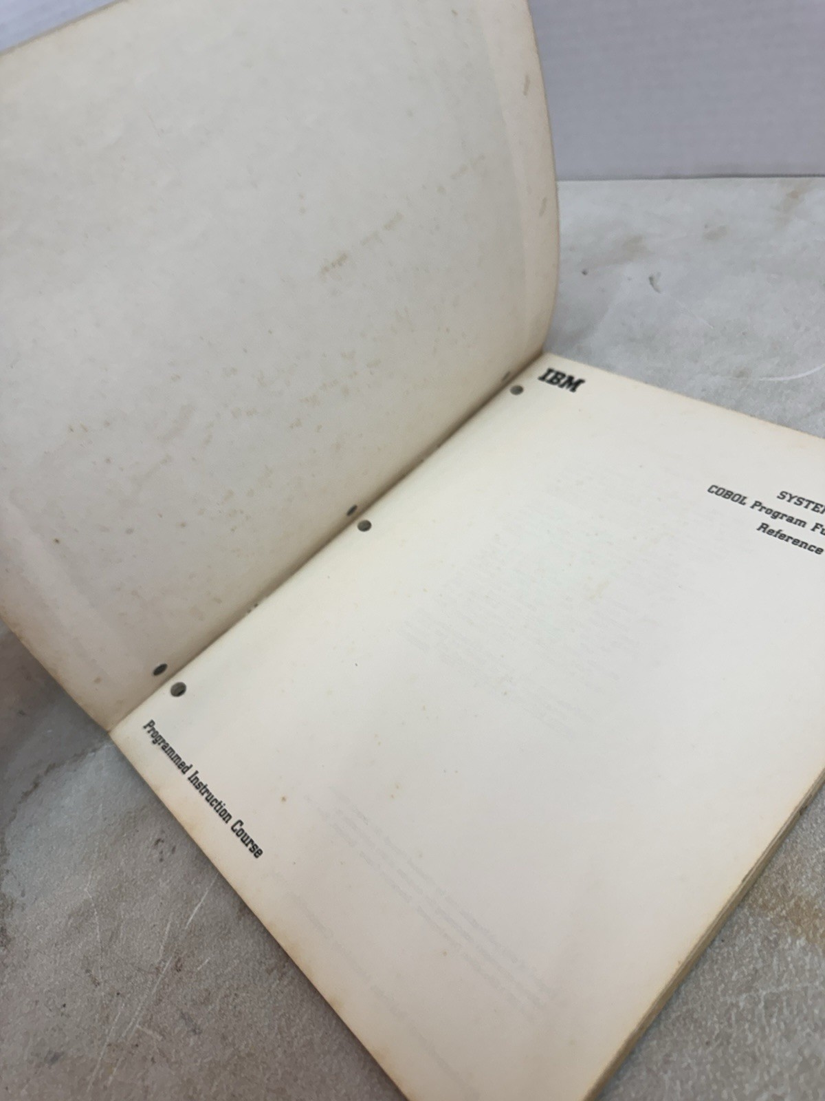IBM System/360 COBOL Program Fundamentals Reference Handbook Vintage Manual