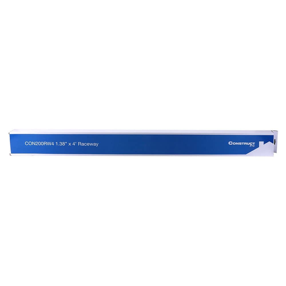 5-Pack Construct Pro Raceway 4ft Section x 1.38in White Cable Management