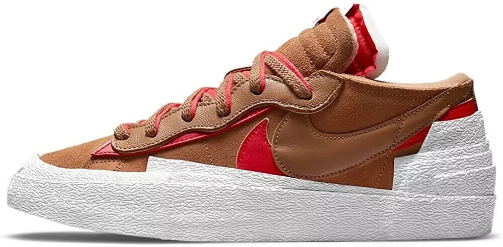 Nike Sacai Blazer Low British Tan Brown White Red New DS DD1877-200 Mens Size
