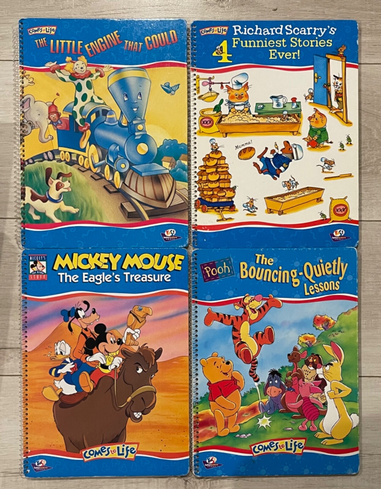 YES! INTERACTIVE BOOK COMES TO LIFE Pooh Mickey Richard Scary Little Engine Lot