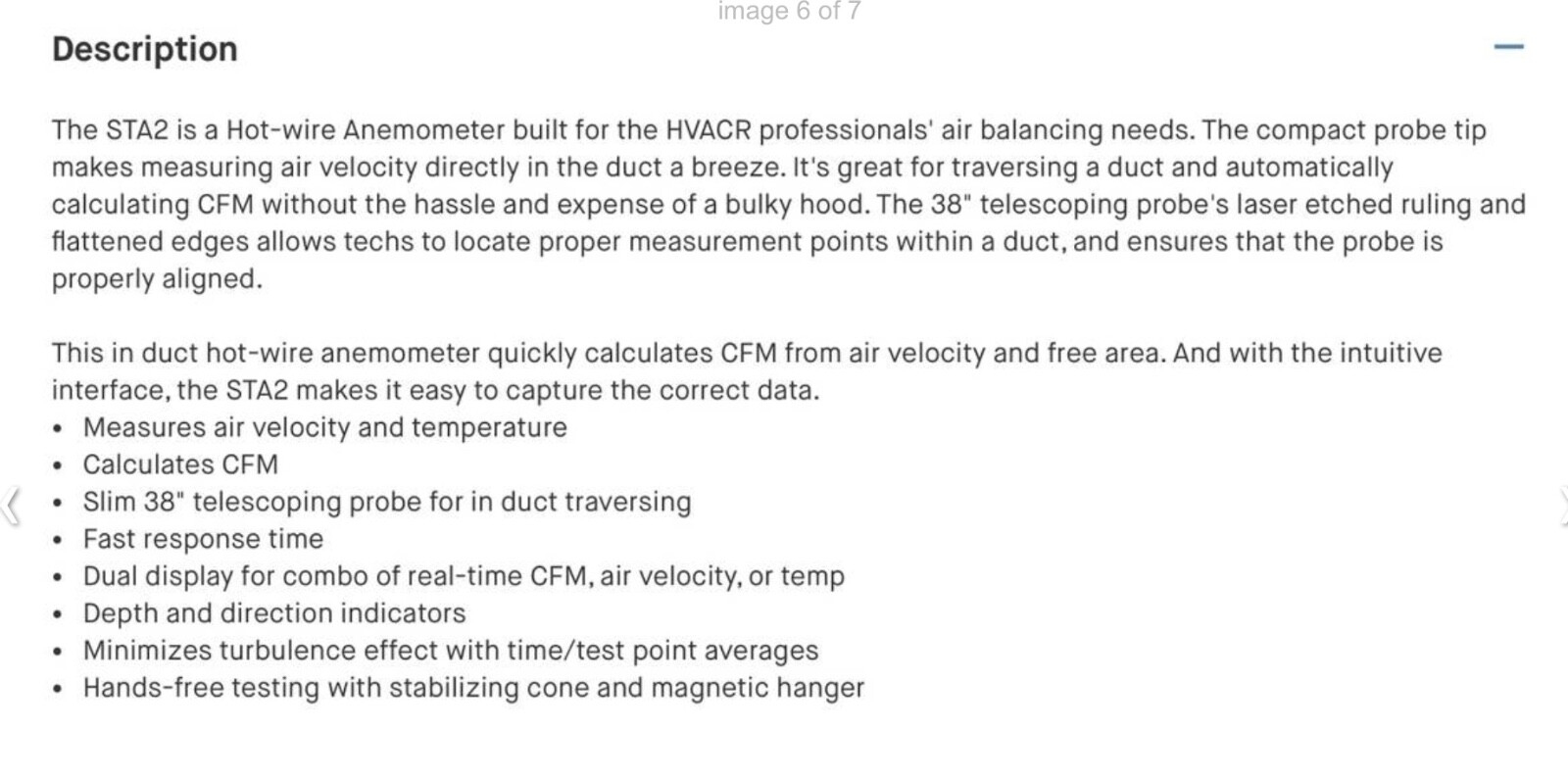 Fieldpiece In-Duct Hotwire Anemometer - Used