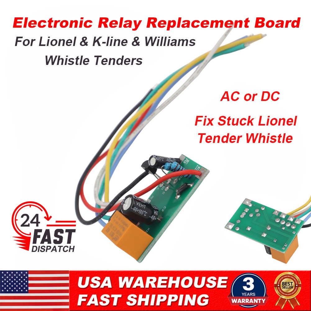 Universal Whistle Control Board For Lionel K-Line Tender Relay Replacement AC/DC