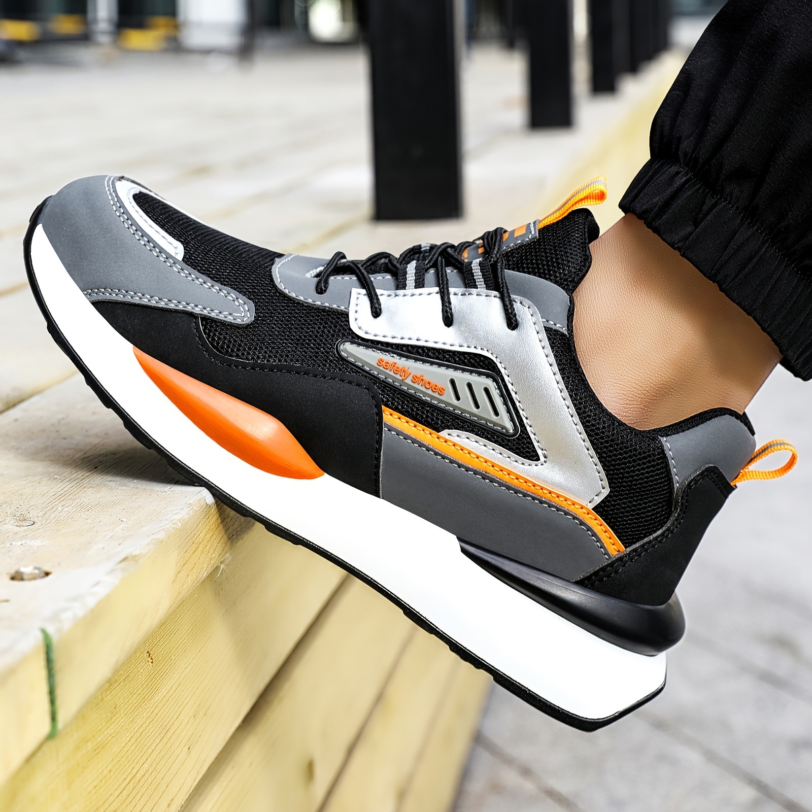 Men Work Boots Safety Shoes Steel Toe Cap Indestructible Sneakers Hiking Sport
