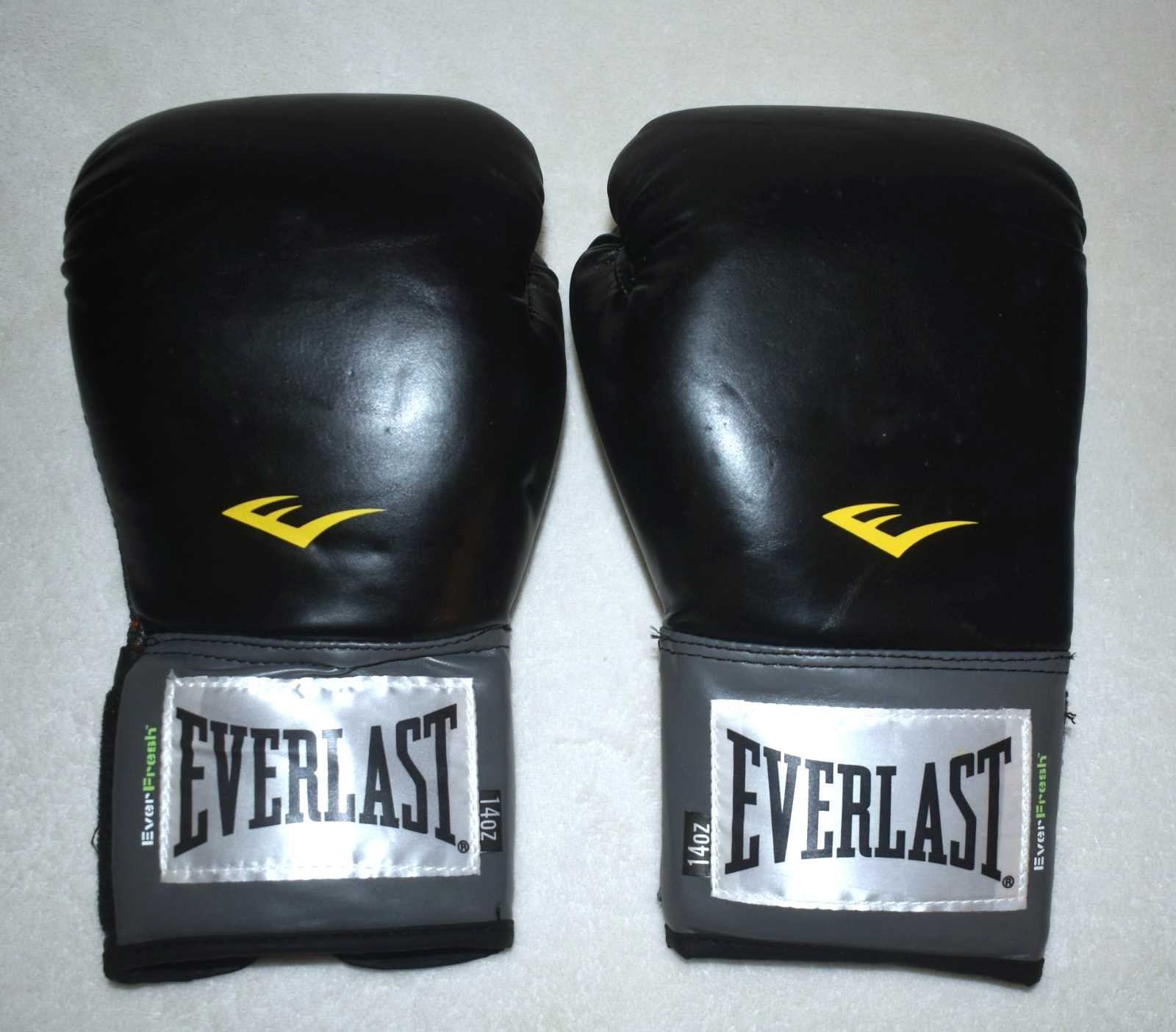 Everlast Ever Fresh Pro Style Training Gloves Black 14 0z New Old Stock