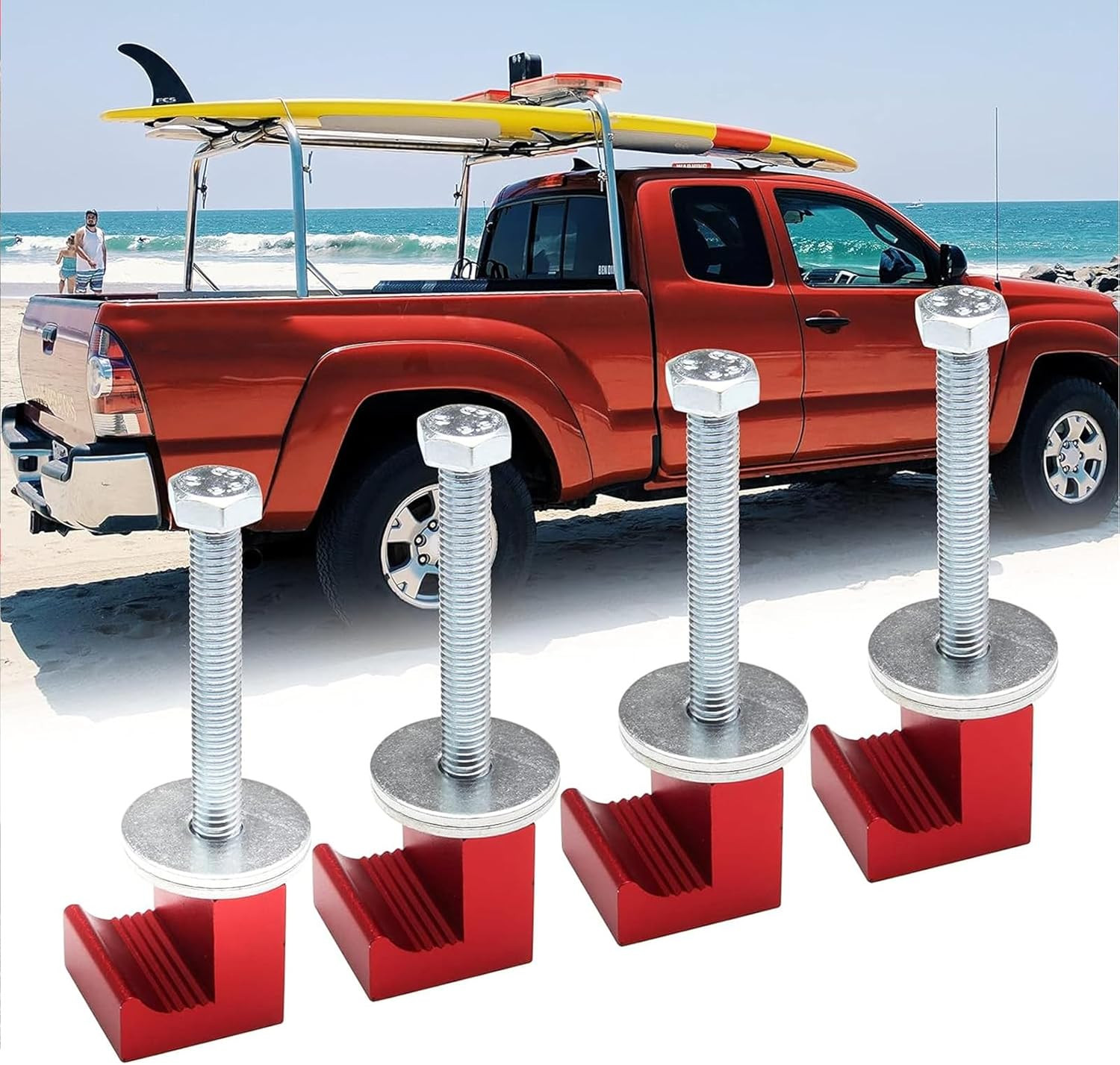 4 Pack No Drill Universal Truck Toolbox Mounting Kit,Aluminium Alloy Firmly Brid