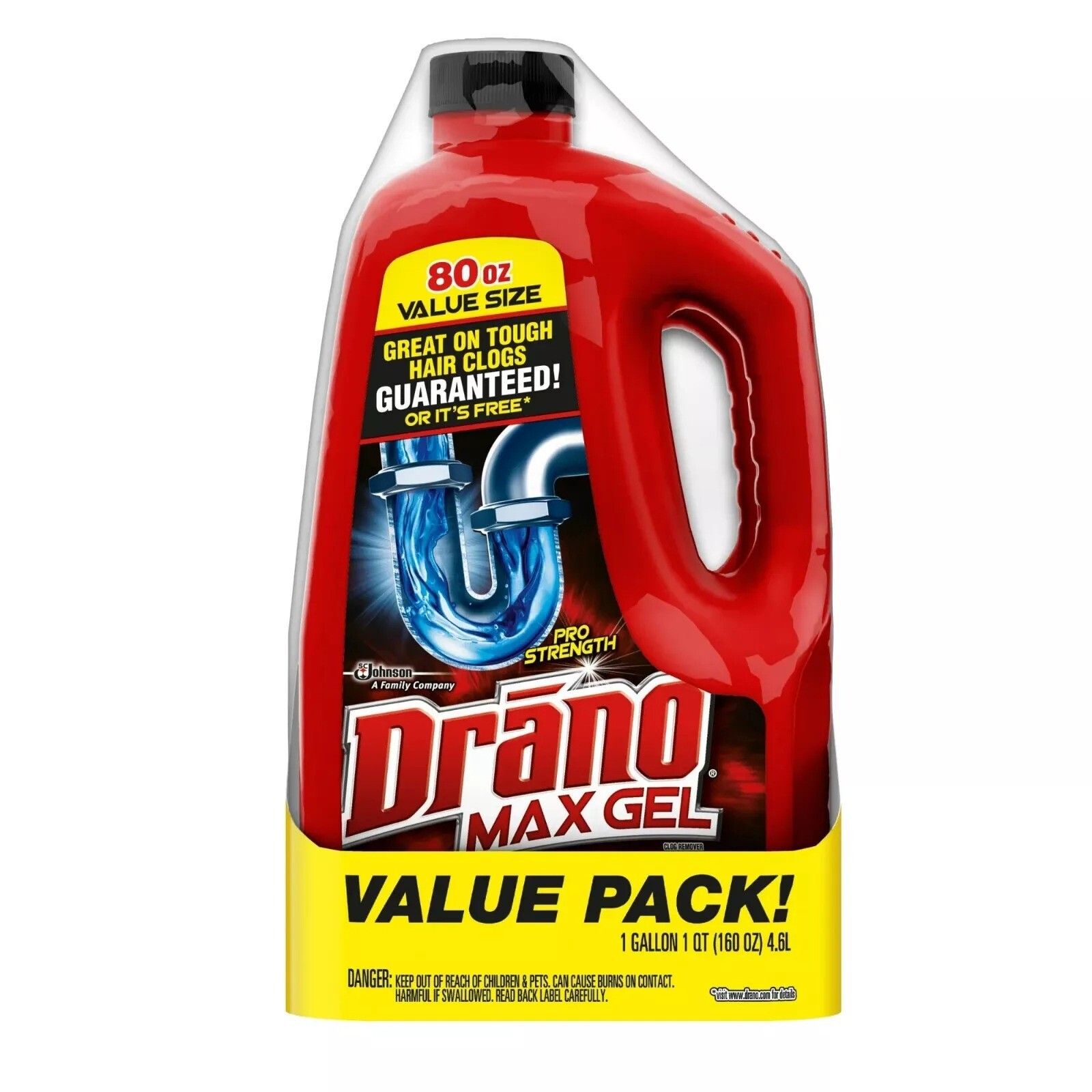 Drano Max Gel Drain Clog Remover, 160 Ounces, 2 Count