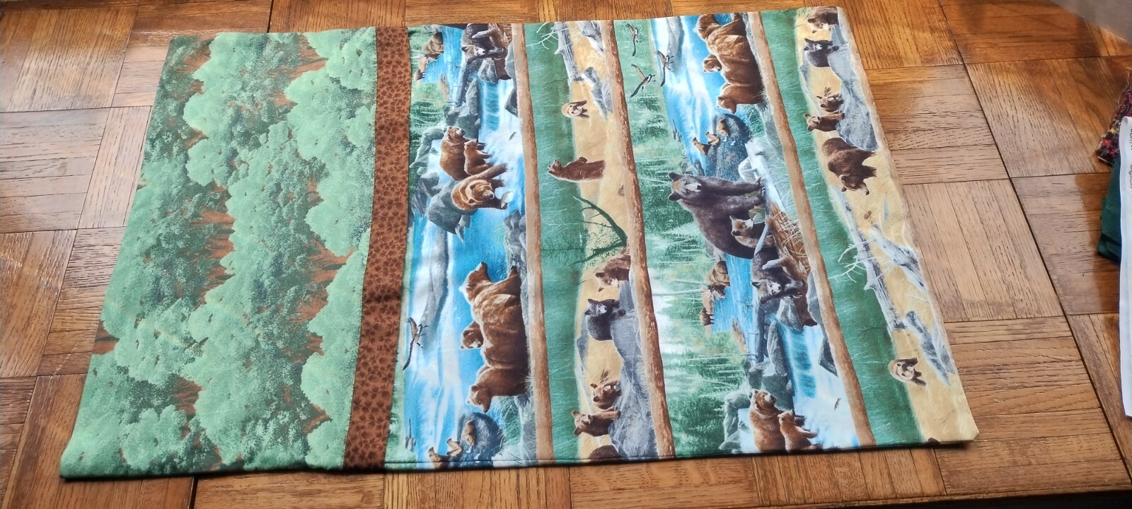 BEARS IN TREES COTTON  KIDS PILLOWCASE  STANDARD SIZE