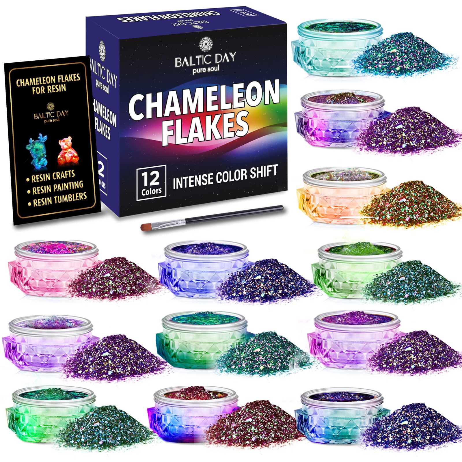 BALTIC DAY - Chameleon Flakes - for Resin - 3.6g, 12 Colors