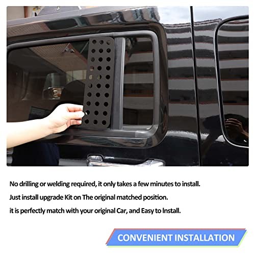 Aluminum Alloy Rear Door Window Decals Glass Cover Trim Panel for Hummer Black