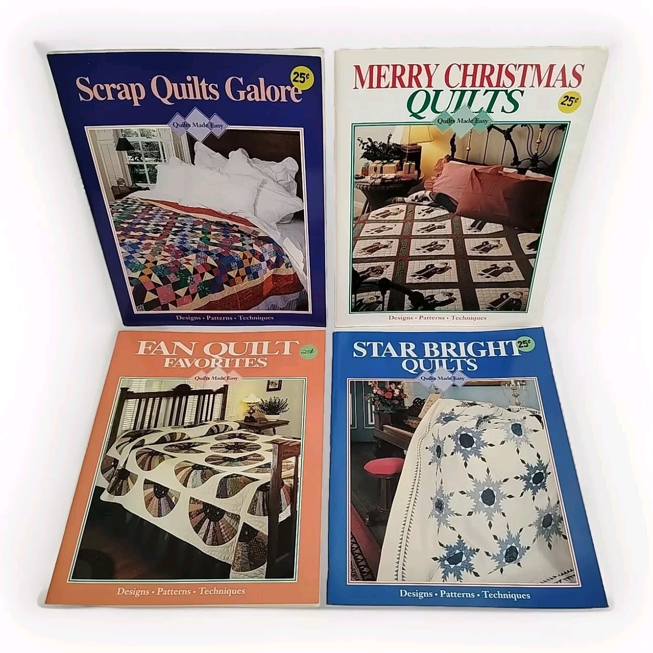 4 Quilts Made Easy Books Scrap Quilts Fan Quilts Star Bright & Christmas Quilts
