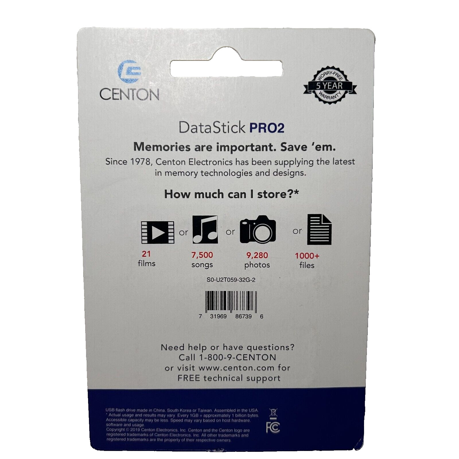 10 Total Drives 5x Centon USB 2.0 Datastick Pro2 Two Pack 32GB Multi color