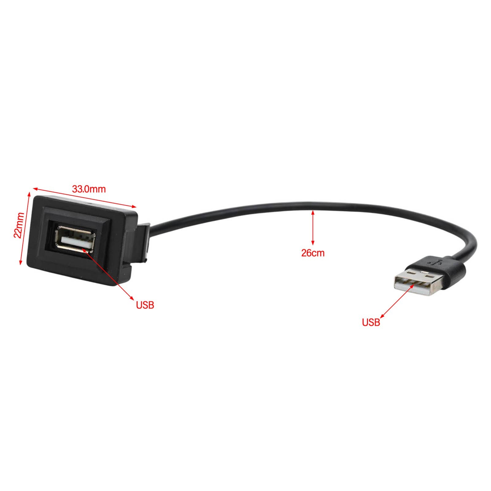Passthrough USB for Toyota Short for DASH Compatibility with Multiple Models