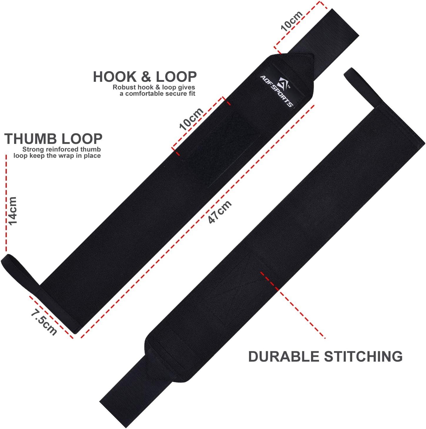 18" USPA Approved Wrist Wraps for Weightlifting - Maximum Support & Stability