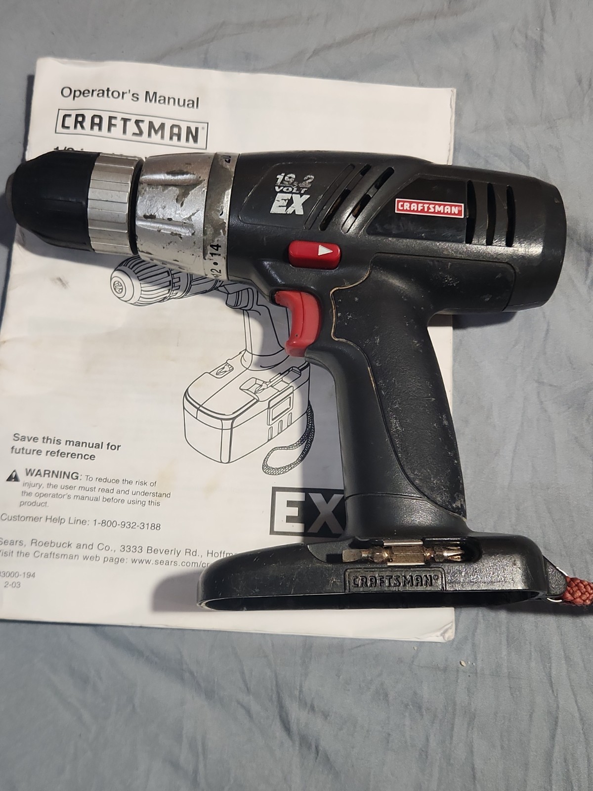 Craftsman 315.114480 19.2V 1/2" Cordless Variable Speed Drill Driver Bare Tool