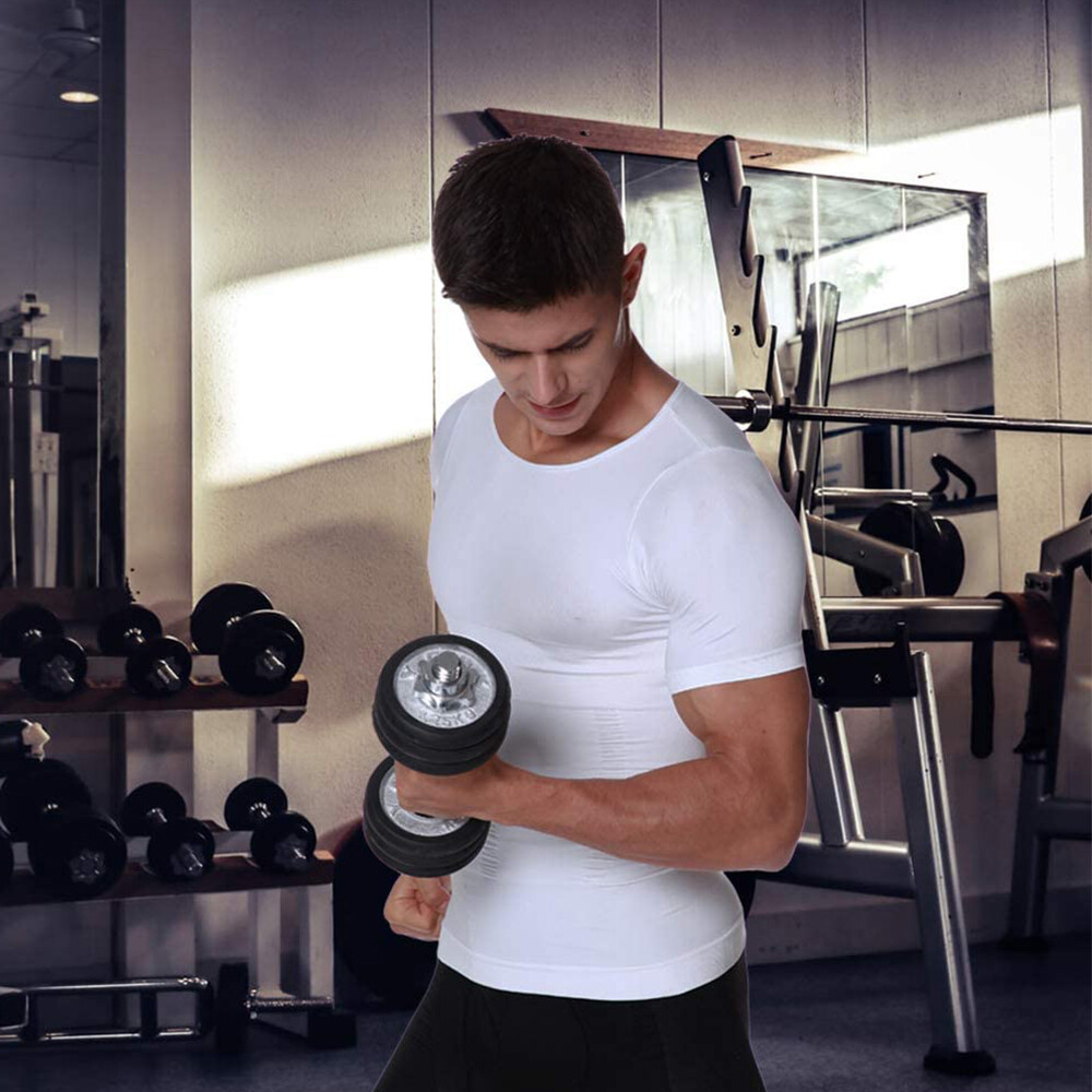Men's Fashion Compression T-Shirt Body Shaper Crew Neck Muscle Workout Tank Top