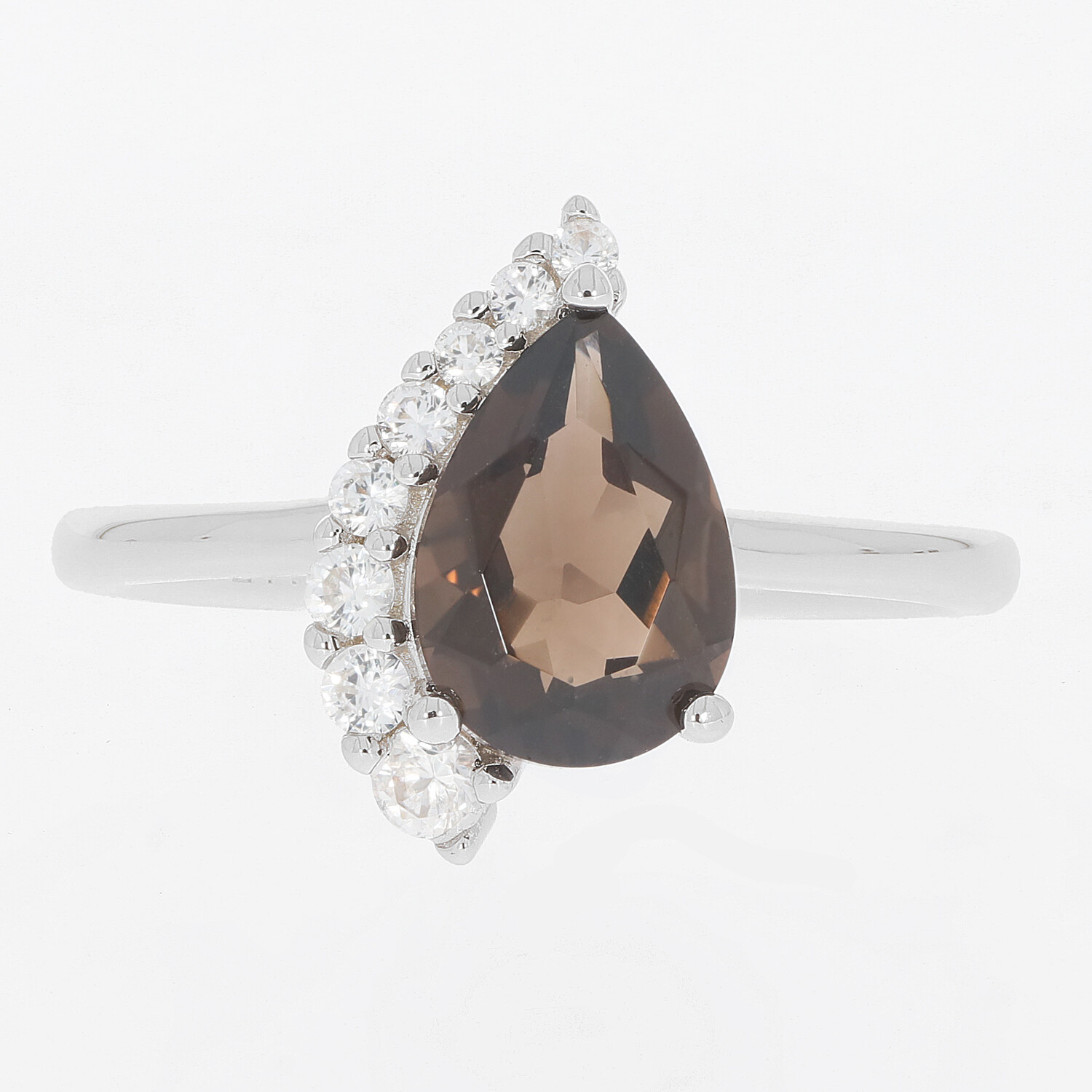 Sterling Silver Semi Mount Ring Setting Pear PE 10X7mm Topaz