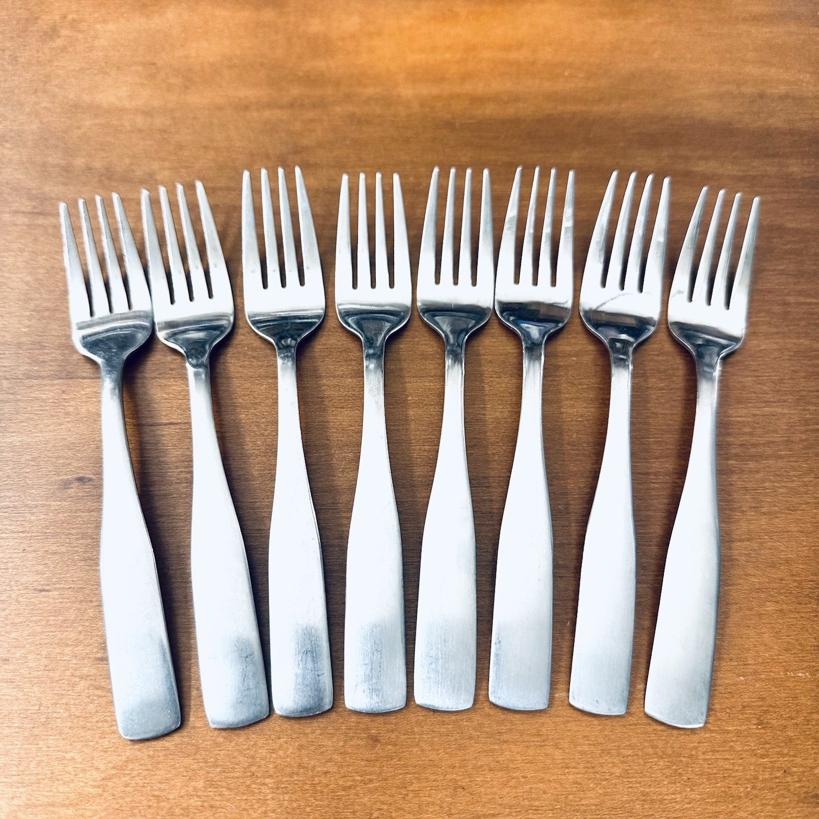 8 Cambridge Madison SALAD FORKS Stainless Flatware Fork Set of 8