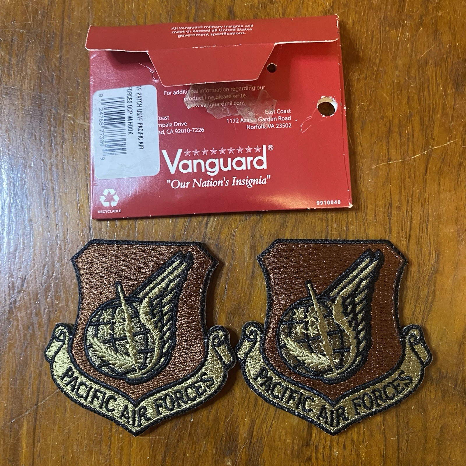 2 USAF Air Mobility Command OCP Spice Brown W/ Hook fastener Patch FREE Shipping