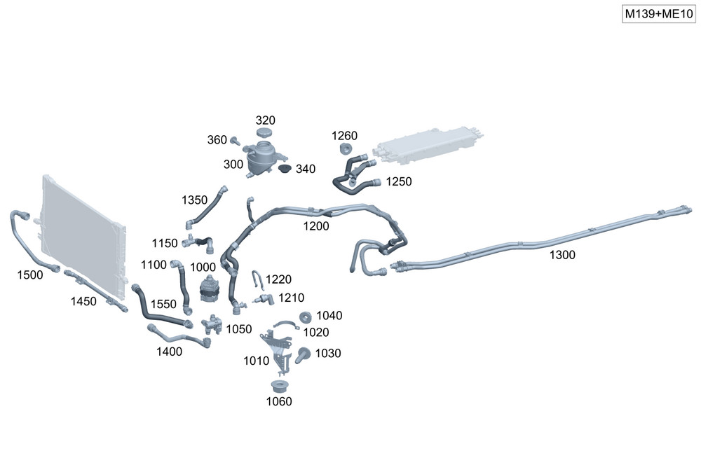 Genuine Mercedes-Benz Coolant Hose 254-501-77-02