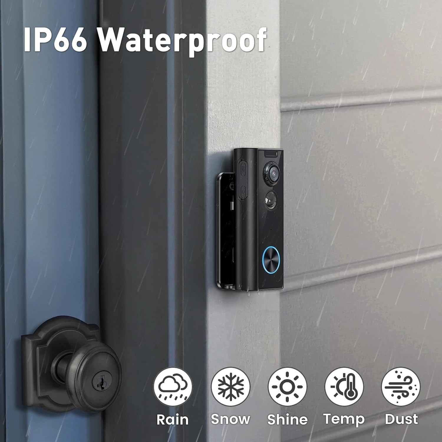 Smart Wireless Doorbell Camera - No Subscription, 2-K Video & Night Vision