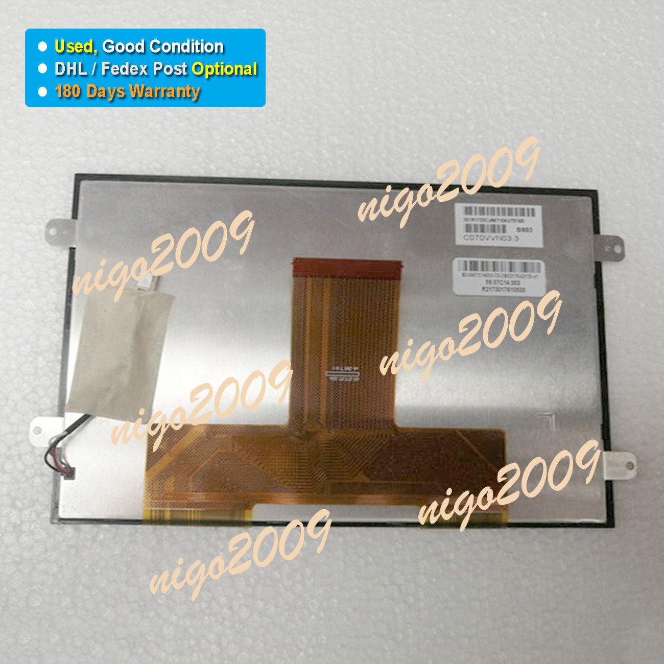 100% Tested C070VVN02.1 7'' LCD Screen Display Good Condition 180-days Warranty