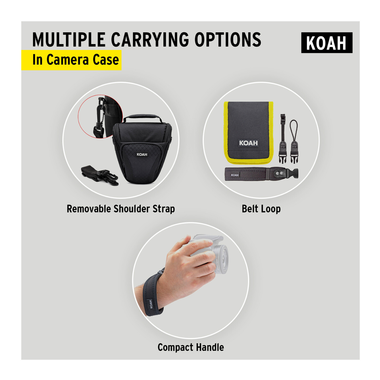 Koah Holster Camera Case and Accessory Bundle for DSLR, Mirrorless, & Camcorders