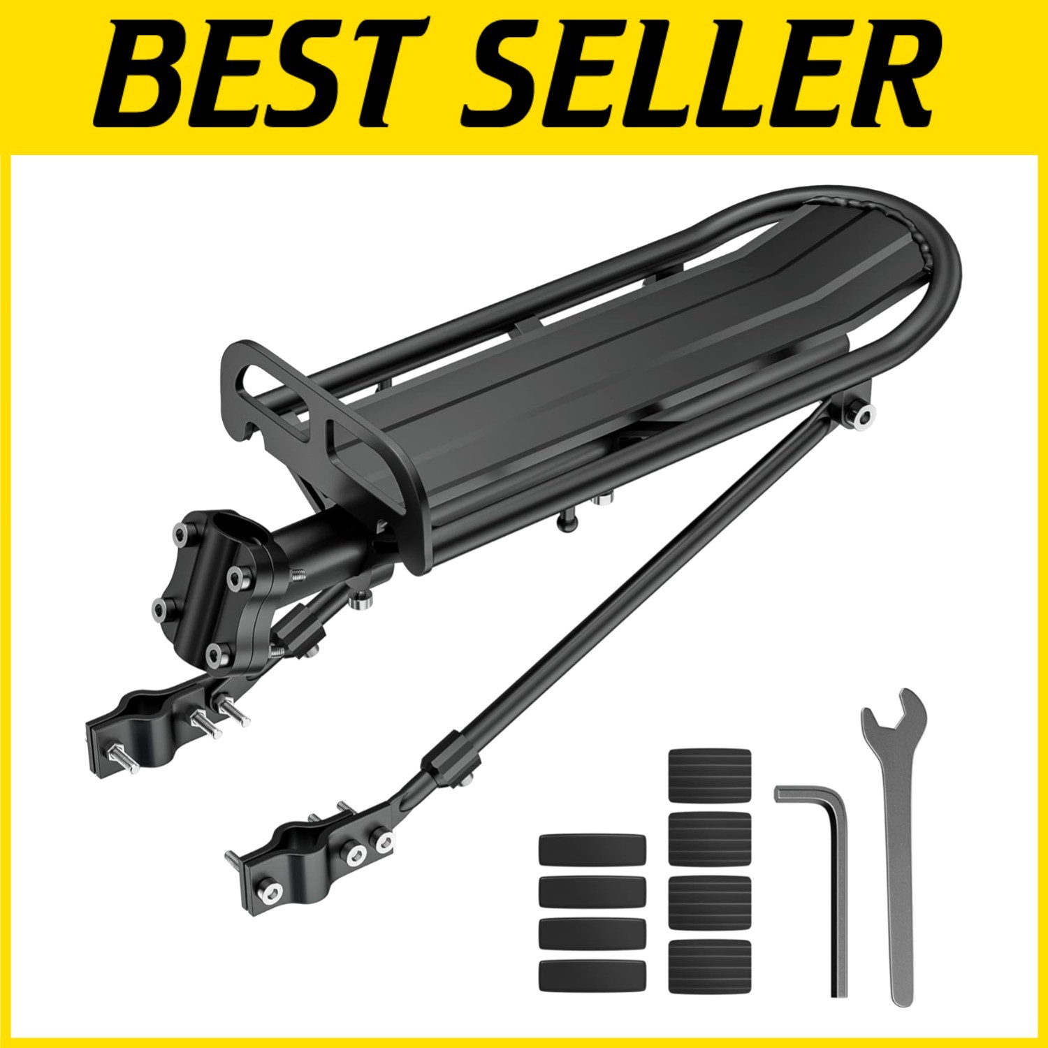 Durable Bike Rear Rack - Aluminum Alloy Construction=