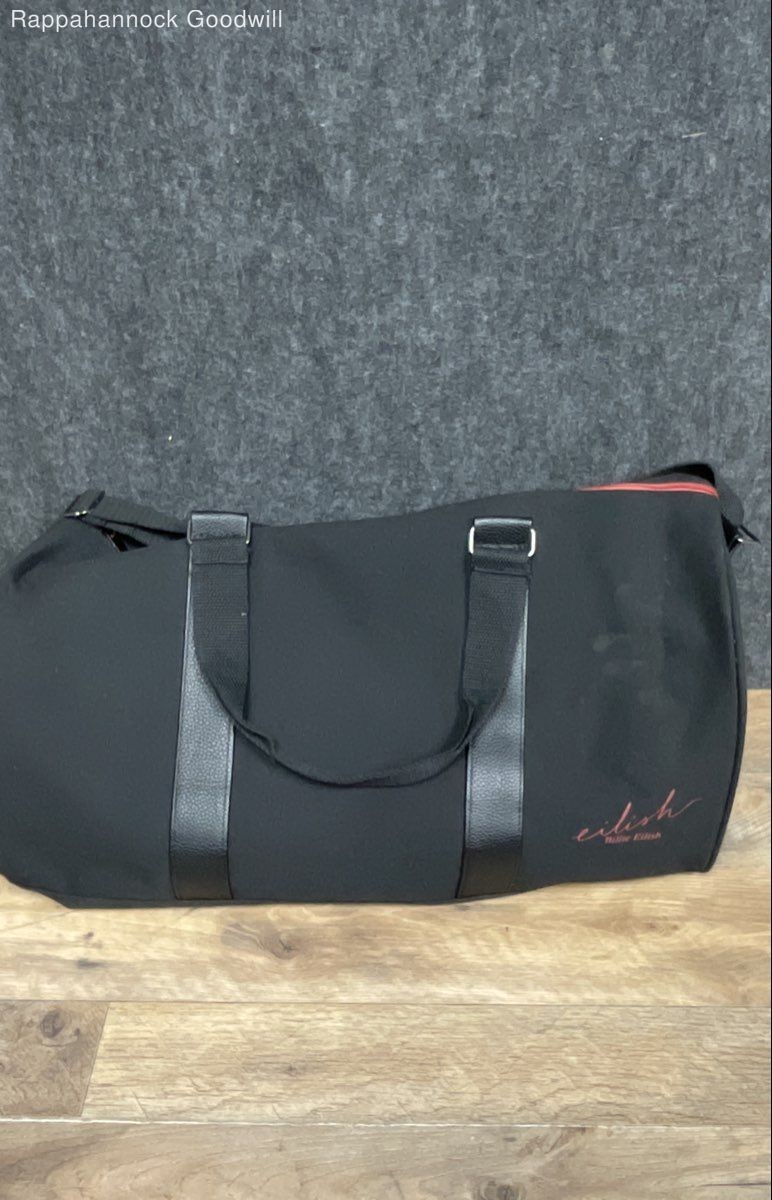 Billie Eilish Black Canvas Duffle Bag Gym Travel Weekender Red Logo