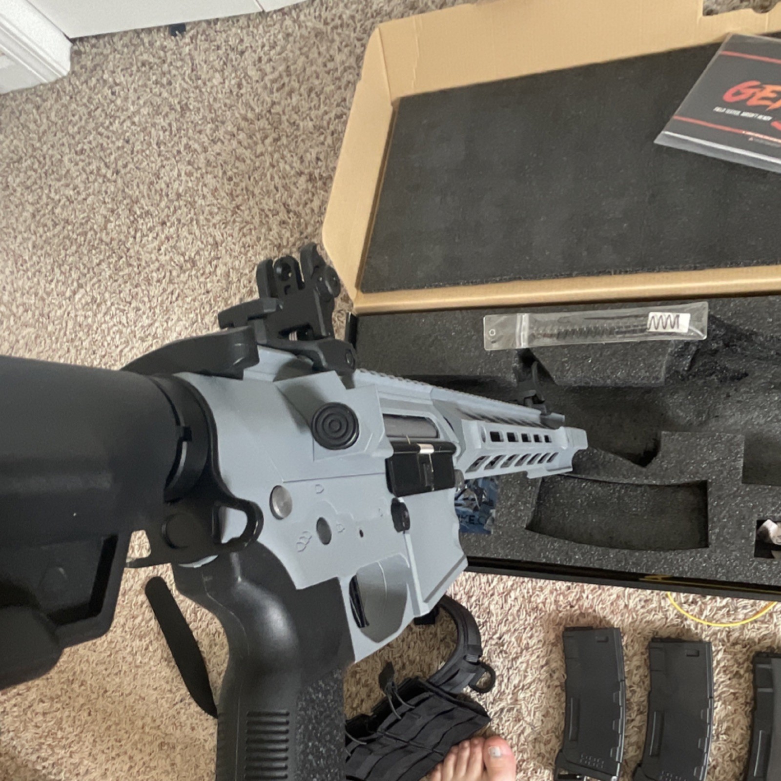 Lancer Tactical Gen3 SPR Intercepter AEG Airsoft Replica Rifle Bundle