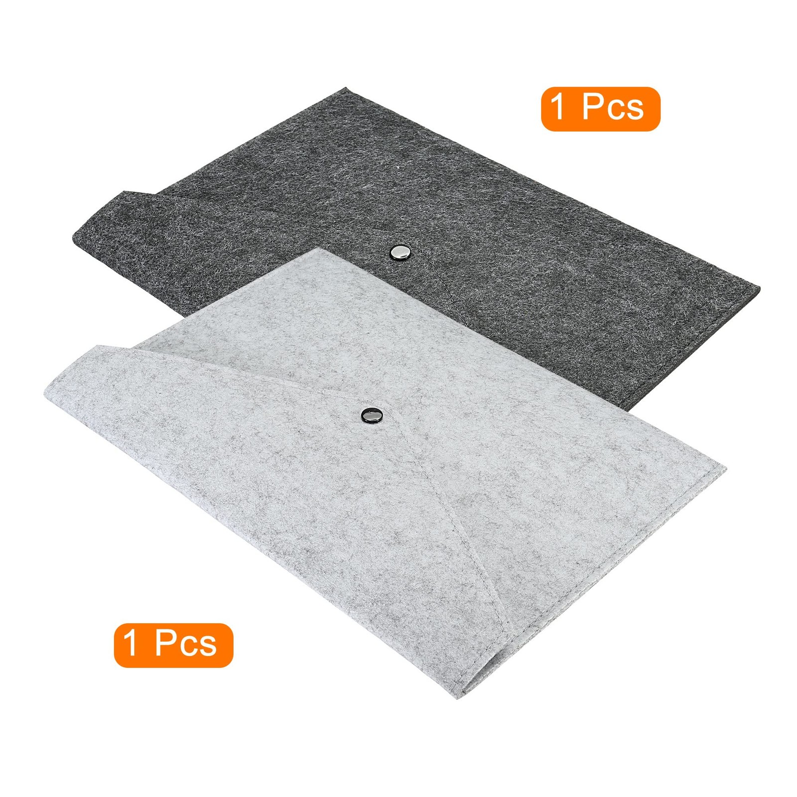 PATIKIL File Bag Felt Folder 2 Pack A4 Envelope Large, Gray, Dark Gray