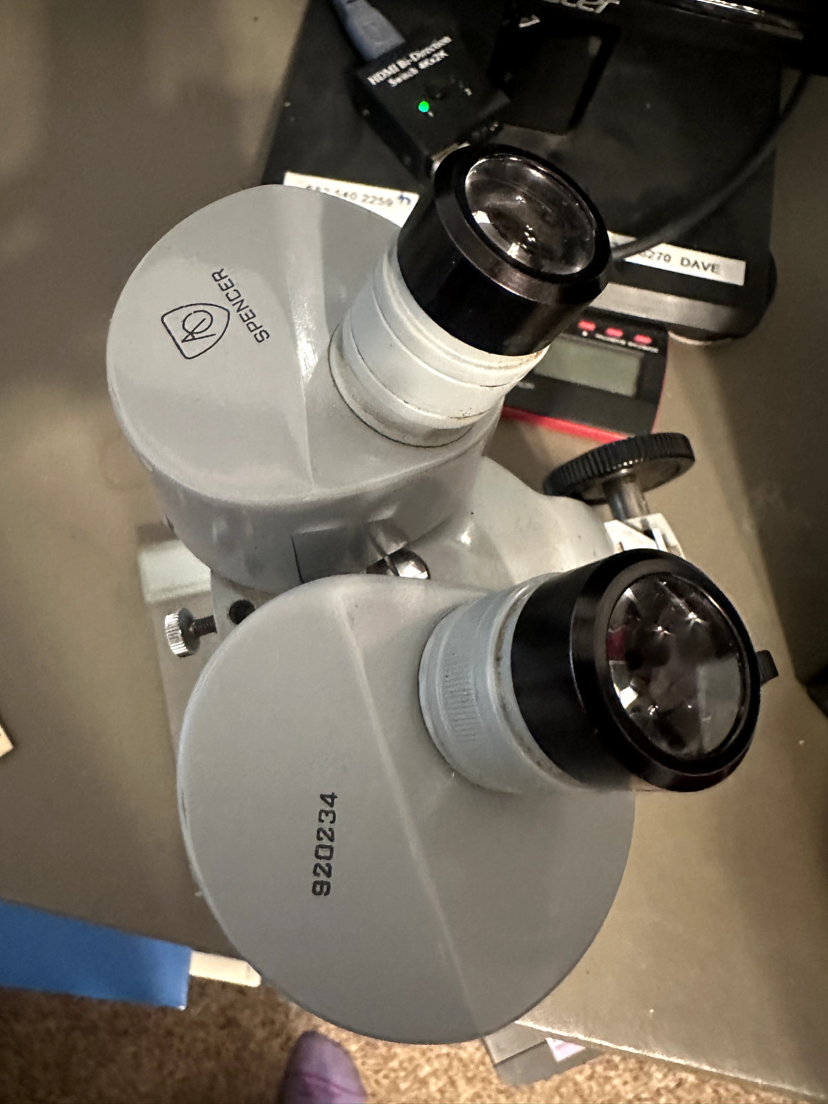 Vtg American Optical Spencer Stereoscopic Microscope W/ Objectives NO Light-Box