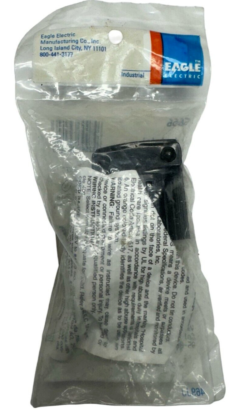 Eagle Electric 5666 Industrial Ground Plug 15A, 250V, 2 Pole, 3 Wire, Grounding