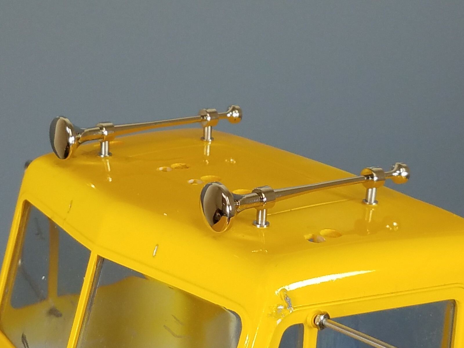 Pair Chrome Brass Air Horn Tamiya RC 1/14 King Grand Knight Hauler Tractor Truck