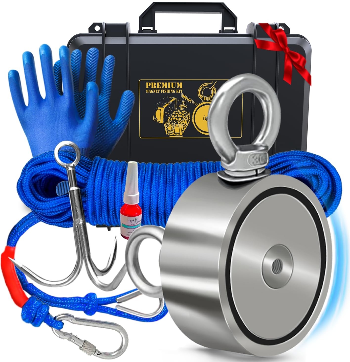 Logui Projects Double Sided Magnet Fishing Kit - 1000 LB Magnet Pull (2 Fishing