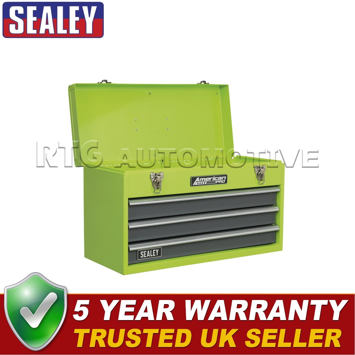 Sealey American PRO� Tool Chest 3 Drawer Green/Grey AP9243BBHV