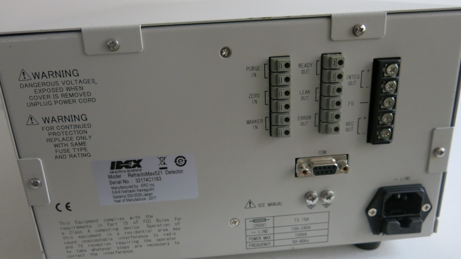 ERC REFRACTOMAX 520 DETECTOR