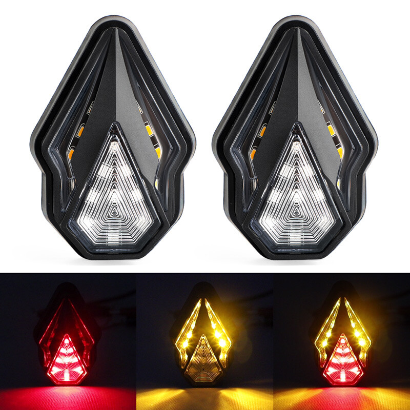 2x Motorcycle Flush Mount Turn Signal Indicator Blinker Red Amber LED Light DRL