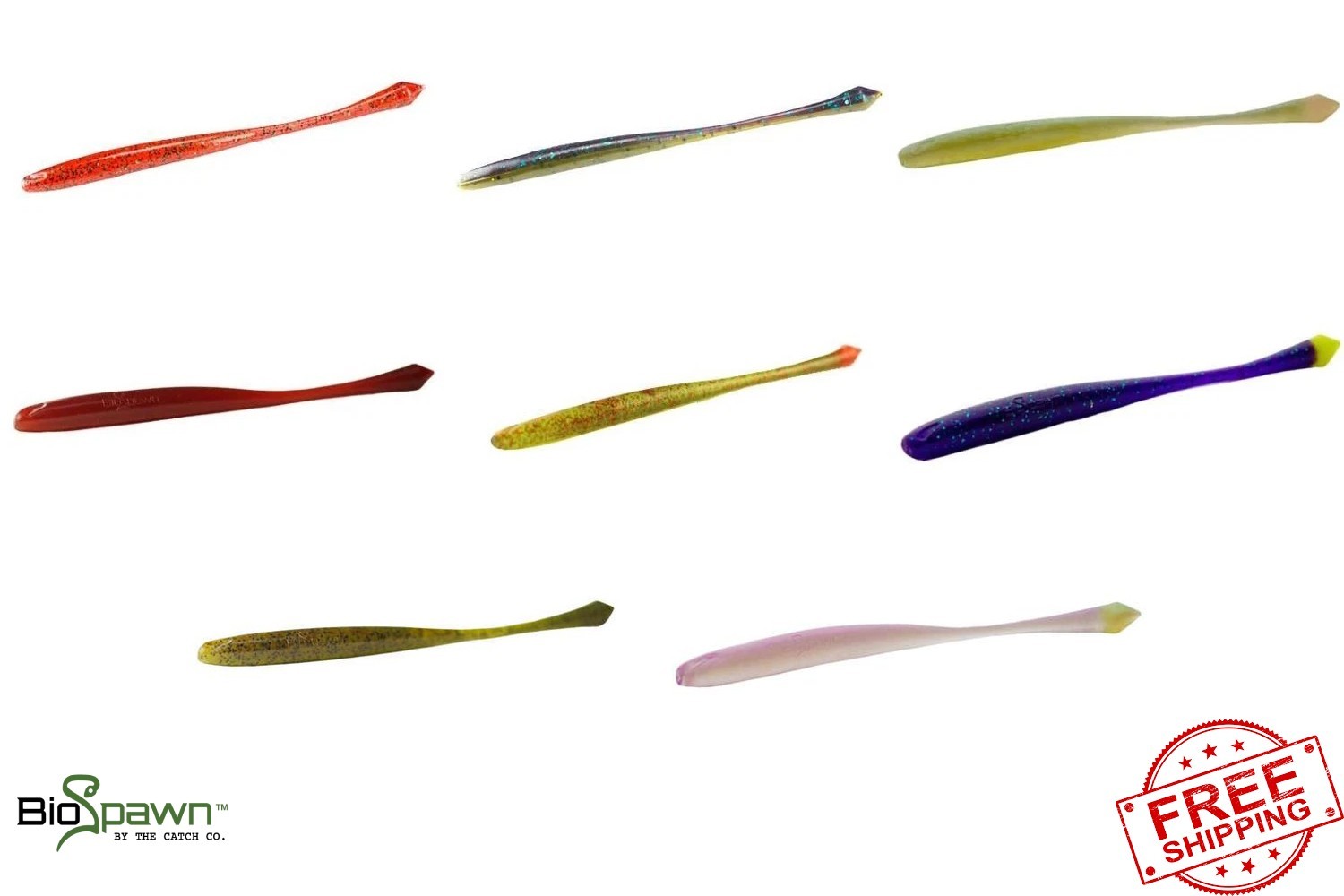 BioSpawn Plasma Tail Worm 4.5in Drop Shot Finesse Soft Plastic Bass 10pk New