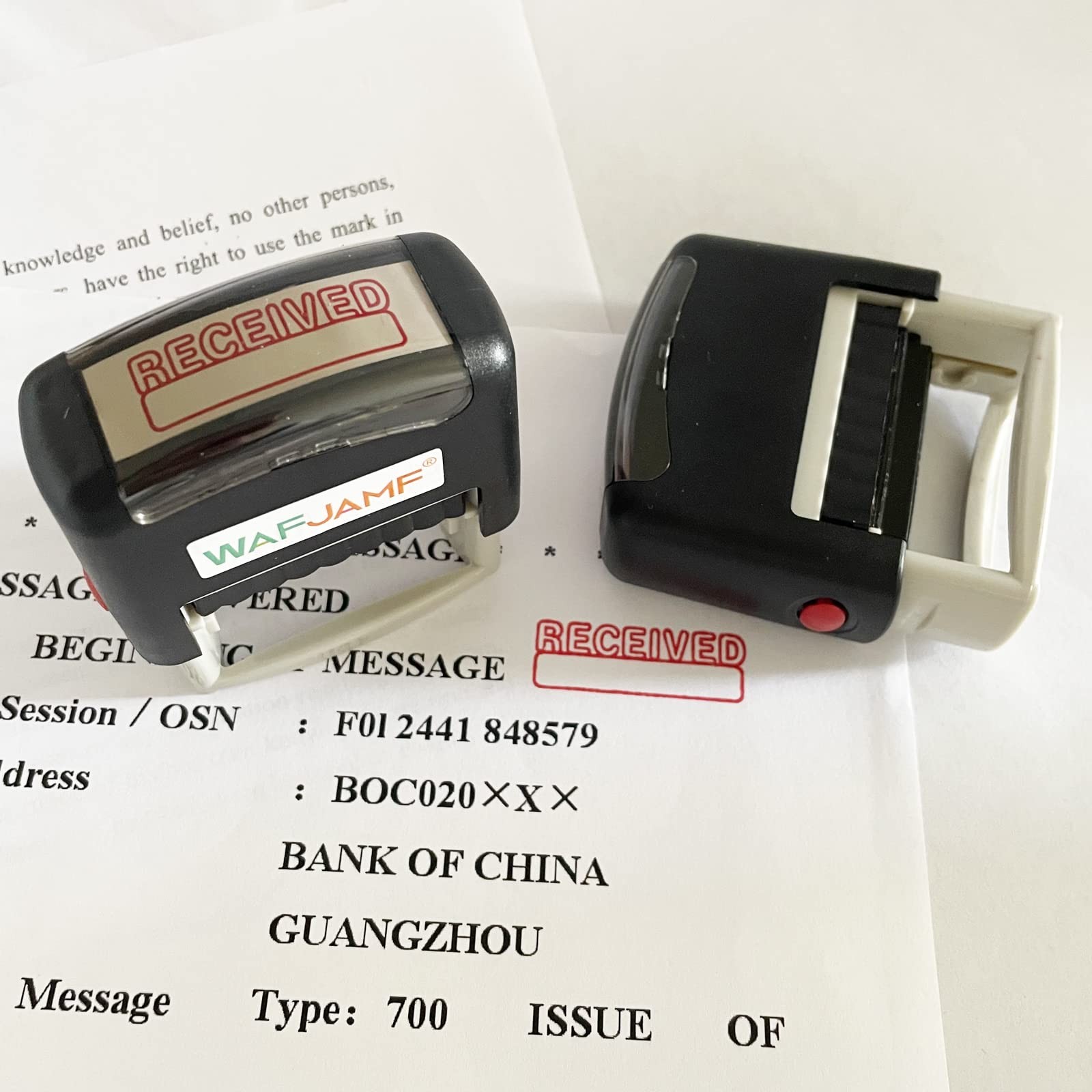 Received Stamp Self Inking Rubber Stamp Red Ink Medium, Office Professional Tool