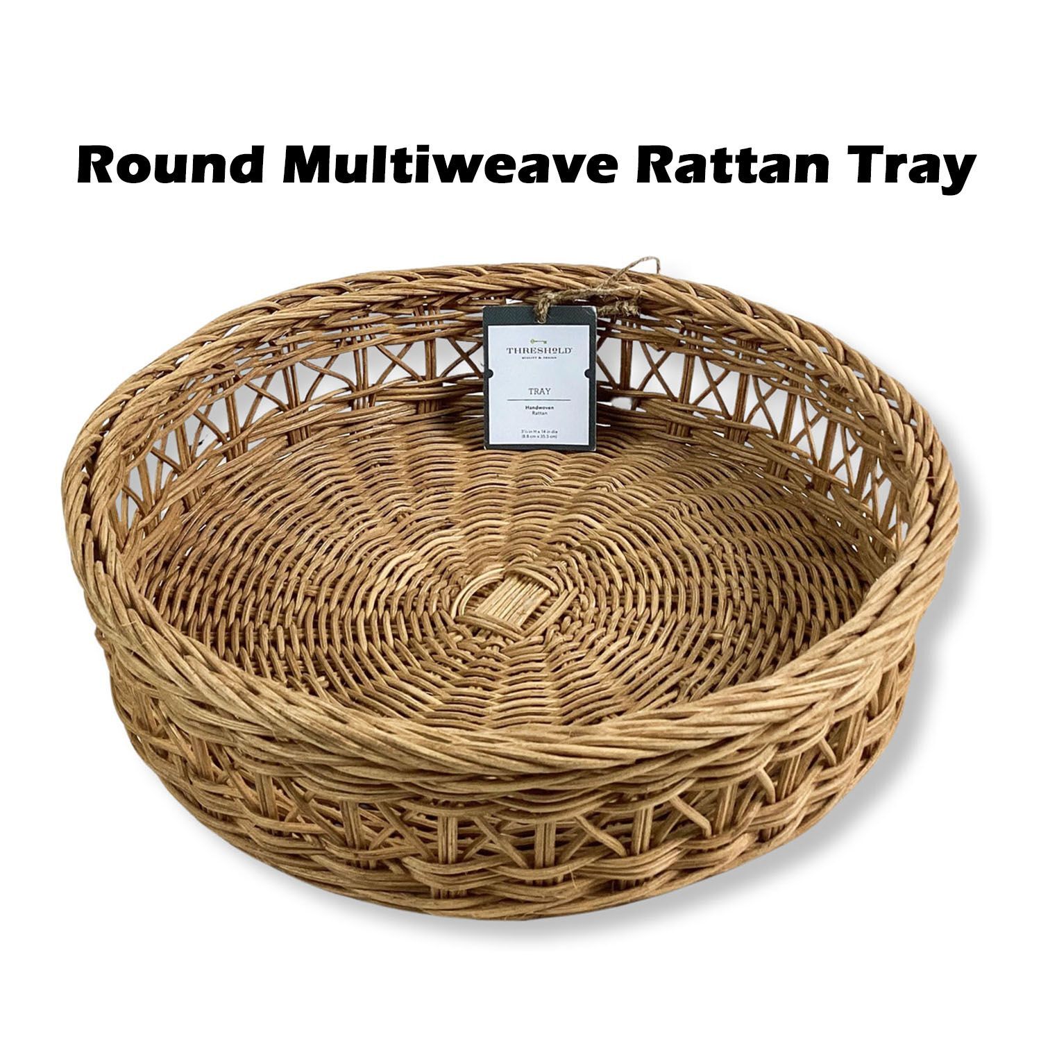Threshold™ - Round Multi Weave Rattan Tray 191908748023