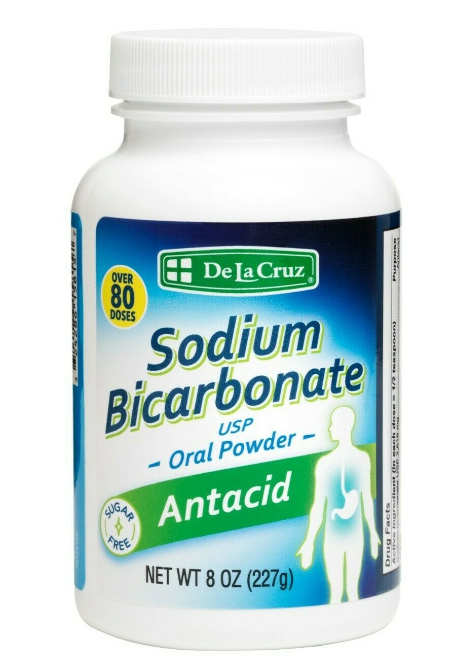 De La Cruz® Sodium Bicarbonate Powder 8 OZ -LARGE SIZE, bottled in USA  Exp 3/28