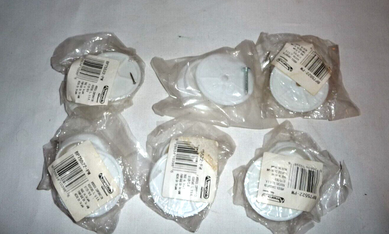 Amerock 6 sets 1 3/8" White Plastic Closet Pole End Bracket Socket Set