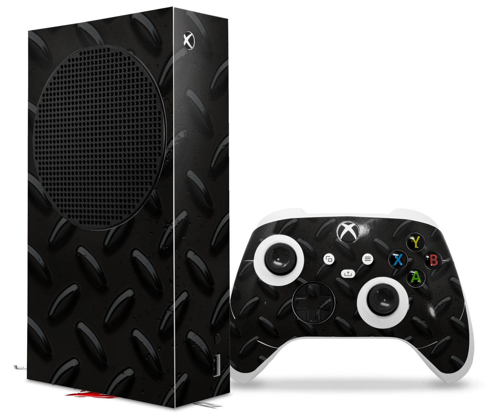 Skins XBOX Series S Console Controller Diamond Plate Metal 02 Black