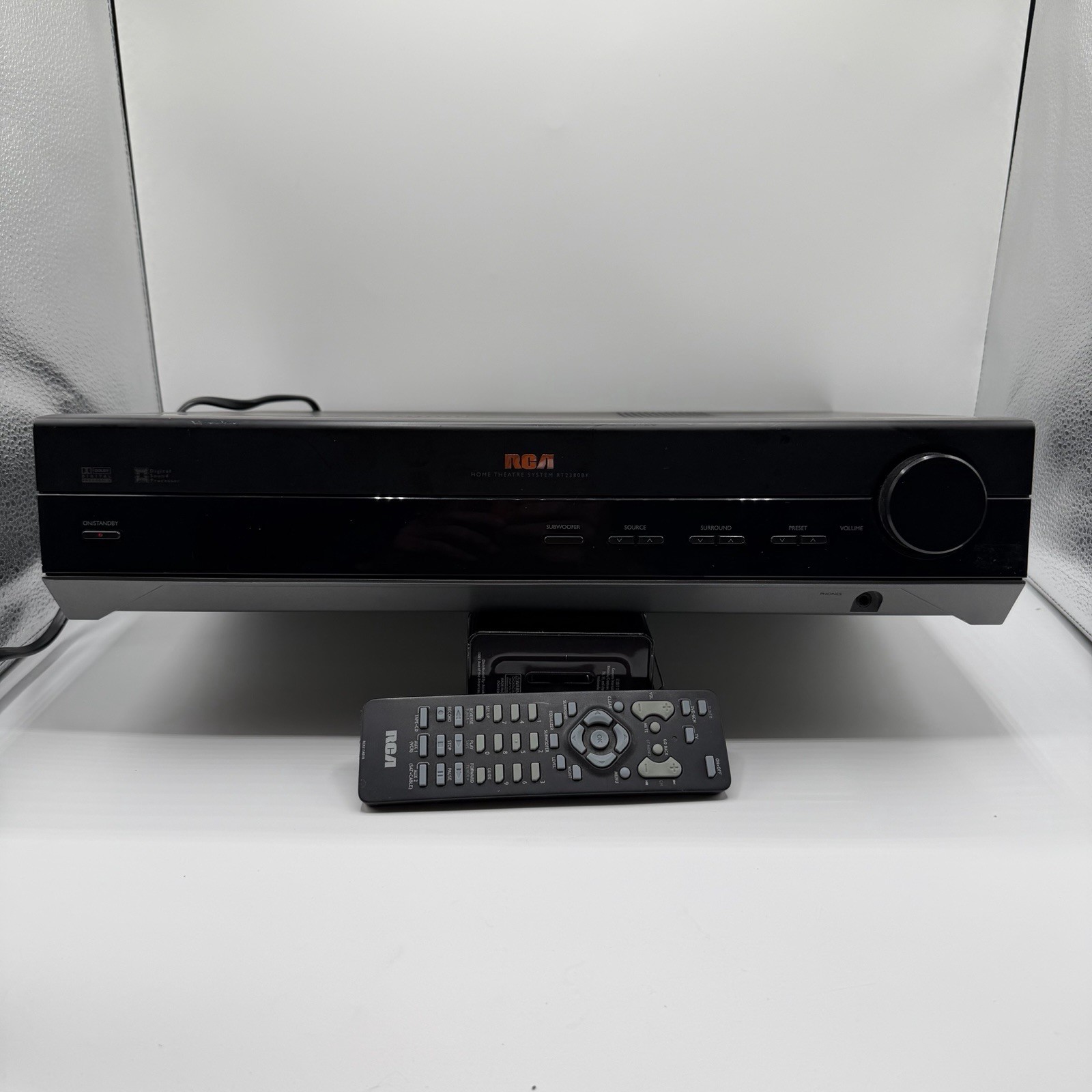 RCA Audio Video Receiver ForHome Theater System RT2380BKB W Remote Untested READ