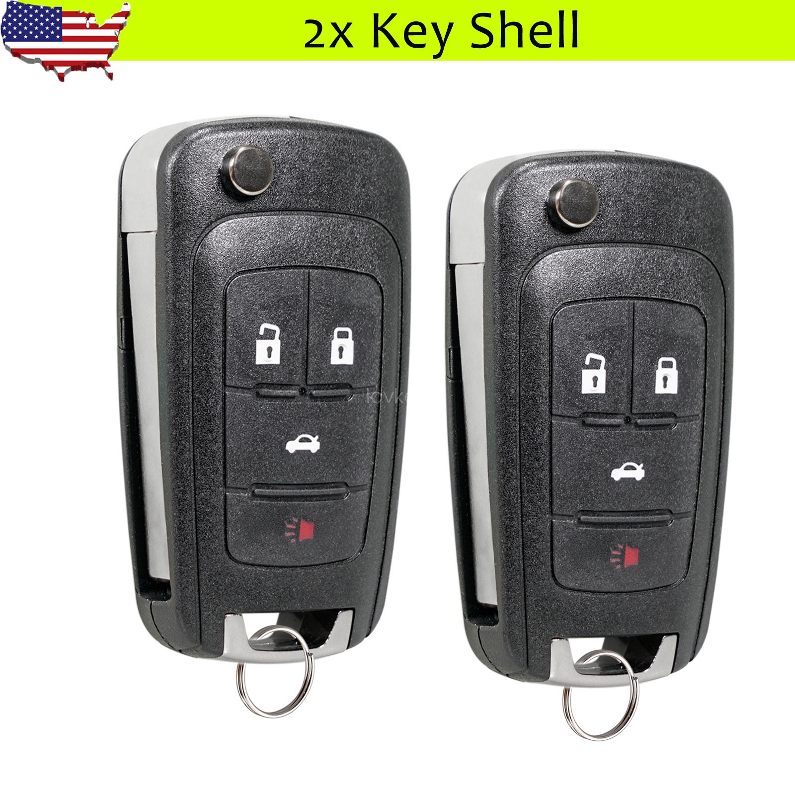 2 For 2011 2012 2013 2014 2015 2016 Chevrolet Cruze Remote Key Fob Shell Case