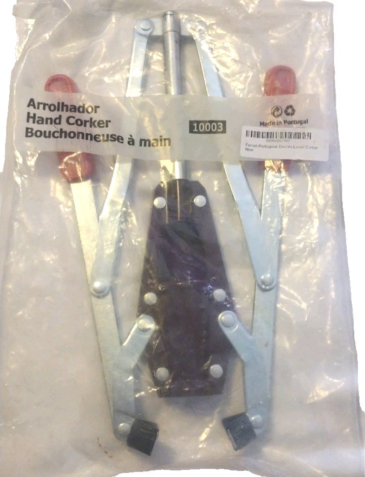 Arrolhador 10003 Wine Bottle Hand Corker Double Lever Made in Portugal NEW B2